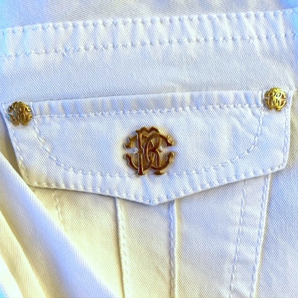 VINTAGE Roberto Cavalli couture jeans Wide legged Boot cut Gorgeous gold accents - Picture 9 of 16